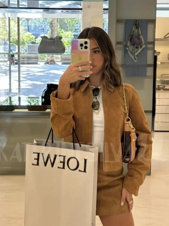 Zara GENUINE SUEDE LEATHER JACKET. Light Camel. Size XXL. New with Tags - Picture 4 of 7